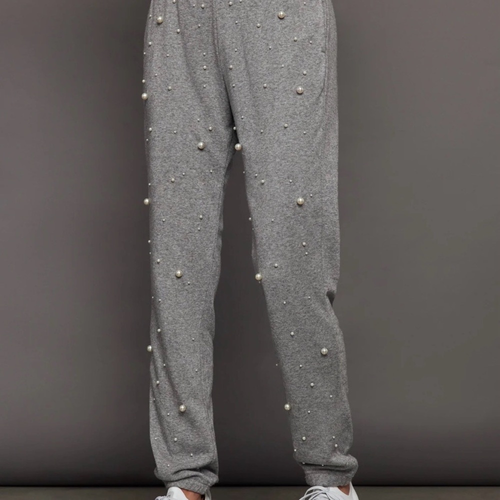 Carbon38 Gray Pearl Embellished Pants
